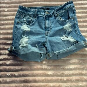 Aeropostale Blue Distressed Jean Shorts